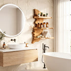 Live Edge Solid Wood Floating Wall Display Shelf