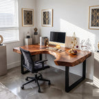 Sculpted Live Edge Solid Wood Desk