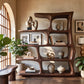 Freeform Elegance – Solid Wood Bookcase with Rounded Open Shelves and Sculptural Frame