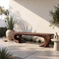 Organic Balance – Solid Wood Bench with Sculptural Asymmetrical Base and Flowing Seat