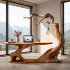 Organic Curved Solid Wood Office Desk