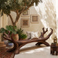 Branch Harmony – Sculptural Solid Wood Garden Bench with Branch-Inspired Frame