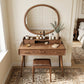 Solid Wood Makeup Vanity Table with Organizer Hutch and Spacious Storage Drawers