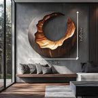 Solid Wood Open Ring Wall Sculpture with Organic Carved Edges