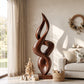 Handcrafted Abstract Twisted Wood Sculpture – Contemporary Solid Wood Art for Modern Home Décor