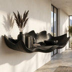Bloom Petal Edge Solid Wood Wall Display Shelf