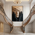 Organic Solid Wood Wall Sculpture with Hidden Face Design – Contemporary Artistic Wall Decor