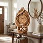 Solid Wood Leaf-Inspired Table Clock – Sculptural Decorative Desk Clock for Modern Interiors
