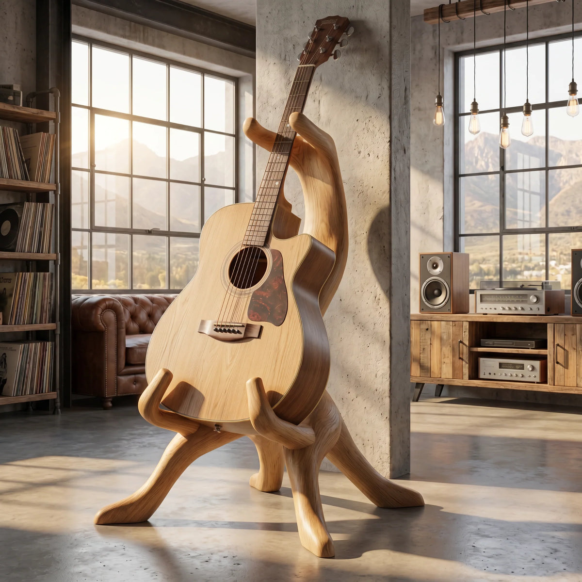 Rootform Handmade Wooden Guitar Floor Stand