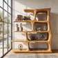 Freeform Elegance – Solid Wood Bookcase with Rounded Open Shelves and Sculptural Frame