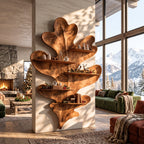 Sculptural Leaf Solid Wood Wall Display Shelf