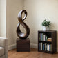 Tall Solid Wood Infinity Loop Sculpture with Plinth Base – Contemporary Statement Décor for Modern Interiors