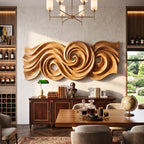 Spiral Tide Solid Wood Wall Sculpture with Organic Flowing Design