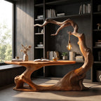 Organic Curved Solid Wood Office Desk