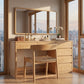 Modern Solid Wood Vanity Table with Side Storage Drawers