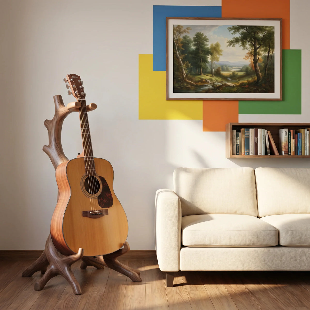 Organic Root Wooden Guitar Floor Stand
