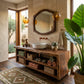 Solid Wood Bathroom Vanity with Open Storage and Vessel Sink – Modern Wooden Bathroom Cabinet