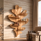 Sculptural Leaf Solid Wood Wall Display Shelf