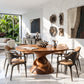 Modern Solid Wood Dining Table with Sculptural Helix-Inspired Base