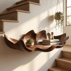 Bloom Petal Edge Solid Wood Wall Display Shelf