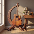 Crescent Sculptural Wooden Guitar Floor Stand