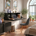 Modern Floating Desk with Integrated Shelves