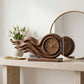 Handcrafted Solid Wood Wave Table Clock – Modern Sculptural Desk Clock for Home and Office