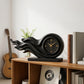 Handcrafted Solid Wood Wave Table Clock – Modern Sculptural Desk Clock for Home and Office