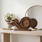 Handcrafted Solid Wood Wave Table Clock – Modern Sculptural Desk Clock for Home and Office