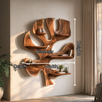 Sculptural Solid Wood Tree Wall Shelf