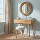 Modern Rounded Solid Wood Vanity Table with Storage Drawers