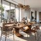 Solid Wood Dining Table with Sculptural Infinity Base
