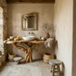 Handcrafted Solid Wood Bathroom Vanity with Sculptural Root Base