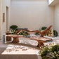 Flowing Branch – Handcrafted Solid Wood Outdoor Bench with Sculptural Backrest
