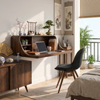 Modern Floating Desk with Integrated Shelves