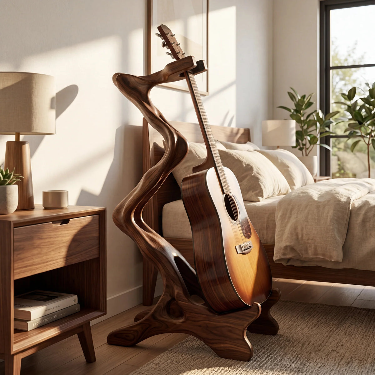 Handcrafted Organic Wooden Guitar Holder
