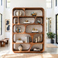 Organic Grid – Rounded Solid Wood Bookcase with Open Display Compartments