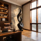 Tall Solid Wood Flame Sculpture – Modern Freestanding Decorative Art for Contemporary Interiors