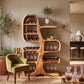 Solid Wood Wine Cabinet with Sculptural Tree-Inspired Design