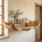 Bloom Petal Edge Solid Wood Wall Display Shelf