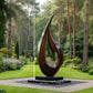 Outdoor Teardrop Solid Wood Sculpture – Modern Abstract Garden Art for Contemporary Landscapes