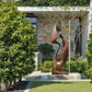 Organic Abstract Solid Wood Sculpture – Modern Decorative Art for Gardens and Contemporary Interiors