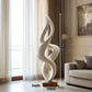 Handcrafted Abstract Twisted Wood Sculpture – Contemporary Solid Wood Art for Modern Home Décor