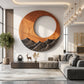 Mountain Vista – Round Solid Wood Wall Sculpture with Carved Mountain Relief