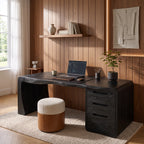 Organic Waterfall Solid Wood Desk with Three Drawers