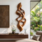Vertical Flame – Abstract Wooden Wall Sculpture with Organic Openings