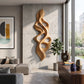 Vertical Flame – Abstract Wooden Wall Sculpture with Organic Openings