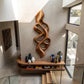 Vertical Flame – Abstract Wooden Wall Sculpture with Organic Openings