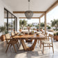 Organic Solid Wood Dining Table with Sculptural U-Shaped Base