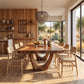 Organic Solid Wood Dining Table with Sculptural U-Shaped Base